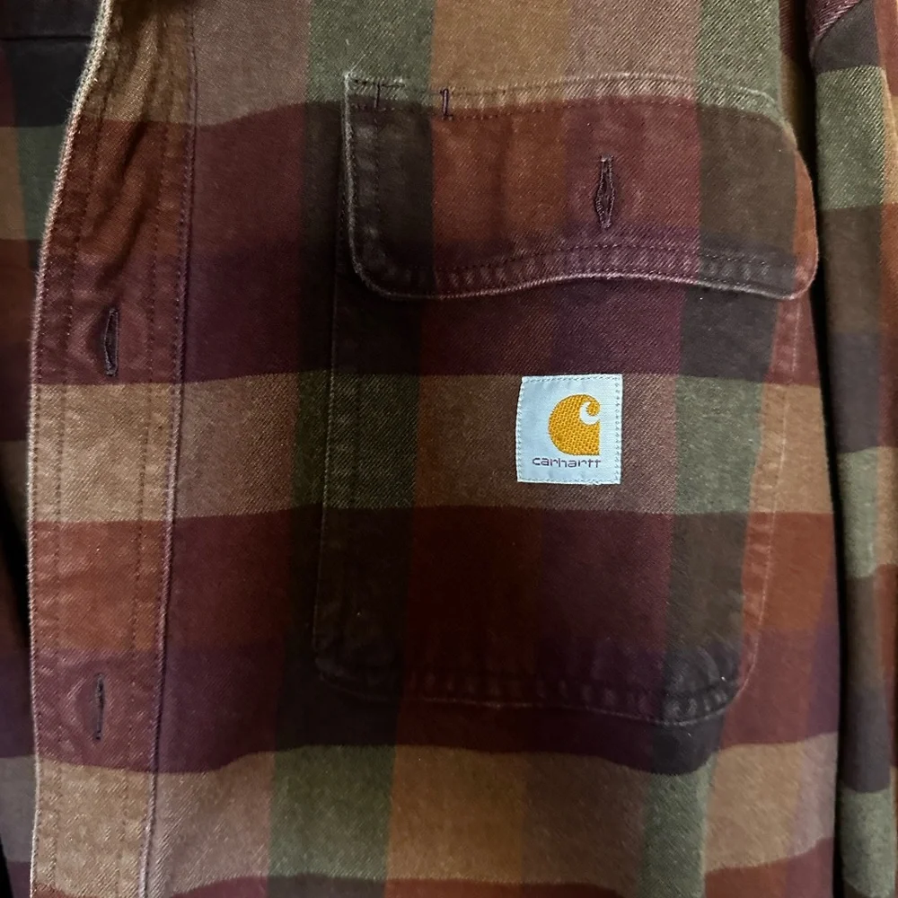 Carhartt Burgundy and Black Checkered Shirt - Picture 3 of 4
